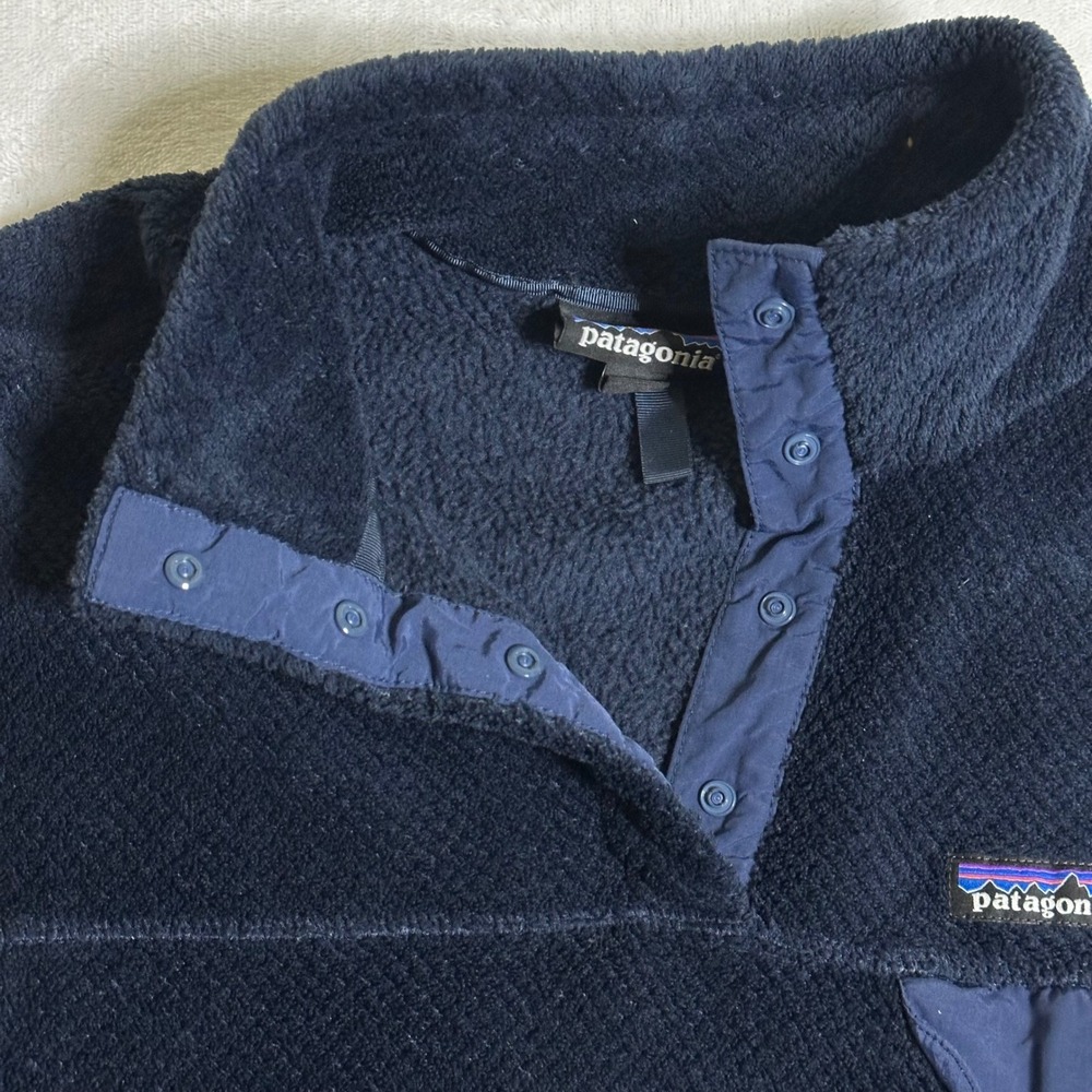 Patagonia Re-Tool Snap-T Fleece Pullover Women's XL Navy Blue Polartec Workwear - Picture 2 of 10
